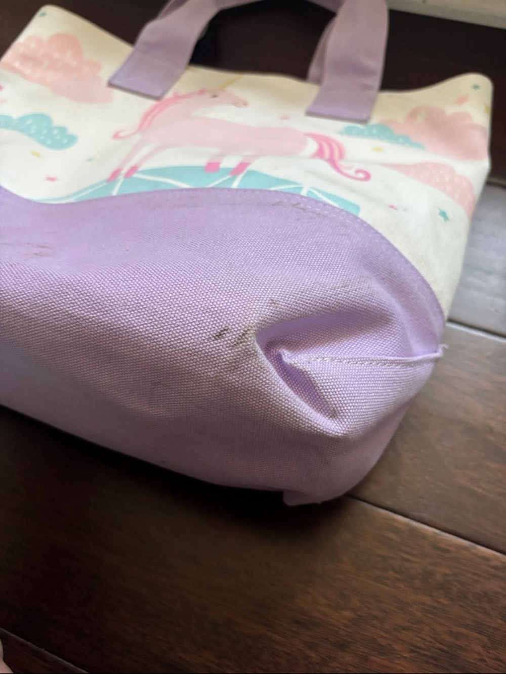 Pottery Barn Kids Unicorn Tote Bag in Pink and Lavender - Cute Canvas Accessory - Picture 10 of 10